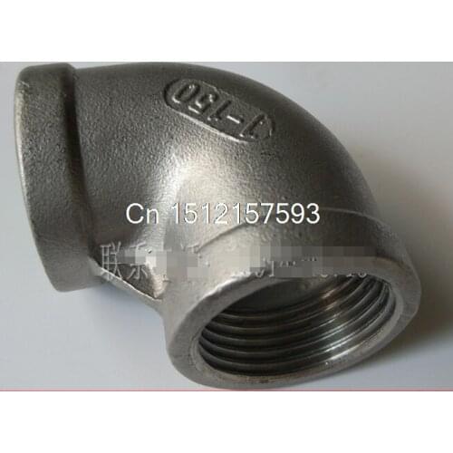 2pcs 304 Stainless Steel 3/4" Elbow 90 degree angled Pipe Fitting Female threaded NPT-NPT
