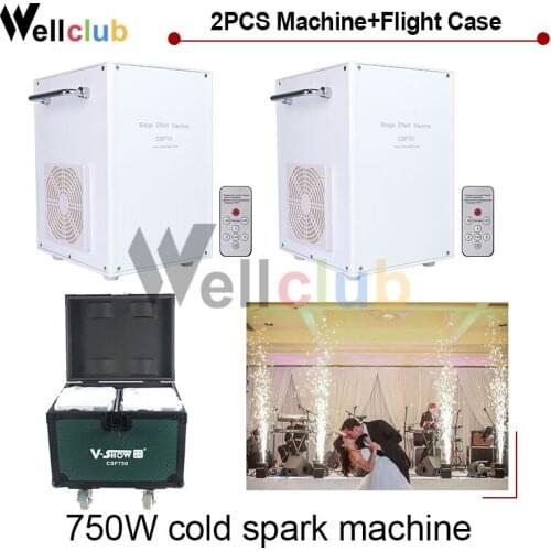 2pcs with Case 750W Fireworks DMX Cold Spark Machine Sparkular For Wedding Club DJ Entertainment Cold Sparkler fireworks machine