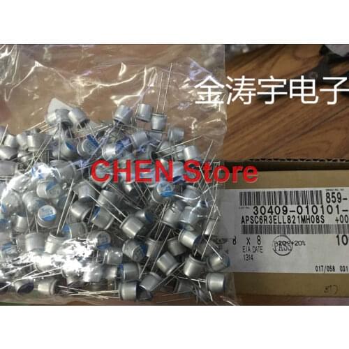 50PCS NIPPON PSC 6.3V820UF 8X8MM Motherboard Solid Polymer Capacitor psc 820UF 6.3V CHEMI-CON Aluminum shell electrolysis