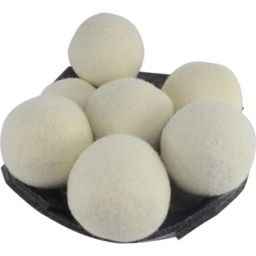6Pcs 7cm Wool Felt Balls Clothes Dryer Laundry Softener Dehumidification Decrease Drying Time Reusable Static Free Wool Ball