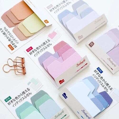 60 Sheets Sticky Note Memo Pad Watercolor Gradient Japanese Sticky Office Planner Sticker Paper Stationery School Supplies