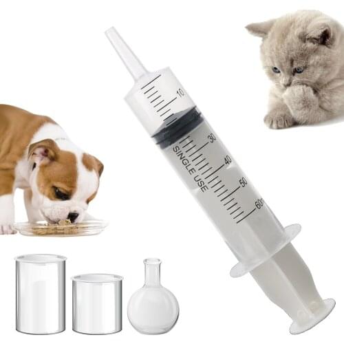 60ml/100ml/150ml Big Large Nutrient Sterile Health Measuring Syringe Tools Reusable Sauce Injection Tool Cat Feeding Accessories