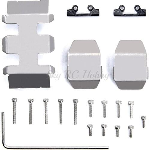 RC 1:24 Stainless Steel Chassis Armor GearBox Axle Protector for 1/24 RC Crawler Axial SCX24 AXI90081 AXI00002 Upgrade Parts