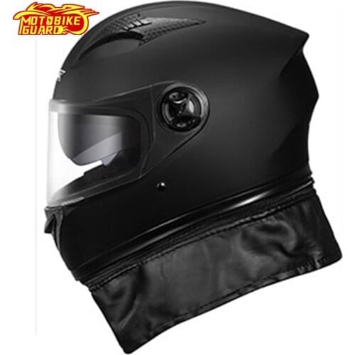 Casco Moto Motorcycle Double Visor Helmet Motorbike Full Face Detachable Warm Scarf Helmet Moto Riding Motocross Unixes Helmets