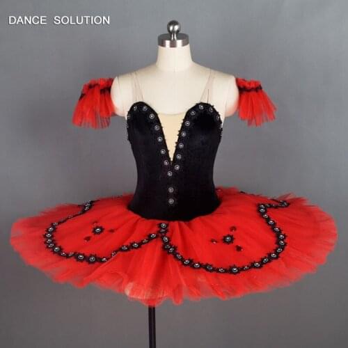Black/Red Adult Ballet Dance Tutus Performance or Competition Ballet Dancing Dress BLL029A