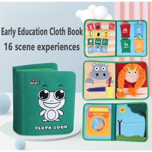 Kids Baby Montessori Toys Felt Cloth Book For 1-6 Years Girl Boy Intellectual Develop Toddlers Educational