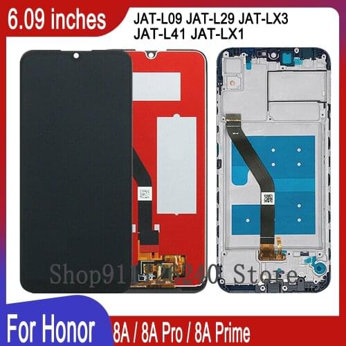 100% Tested LCD Display Screen For Honor 8A Pro JAT-L41 Full LCD Touch Screen Sensor Digitizer Frame For Huawei Honor 8A Prime