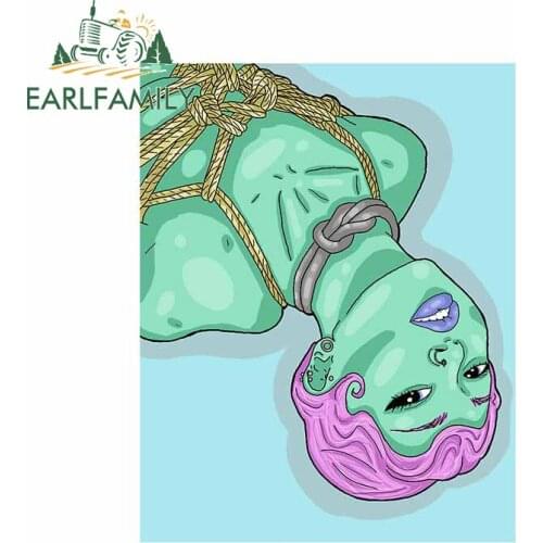 EARLFAMILY 13cm x 10.2cm For Rope Girl Vinyl Car Stickers Fashion Decal Personality Creative Sticker Surfboard Decoration