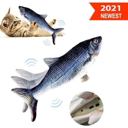 Electric Wagging Fish Cat Toy Catnip Kicker Toys Funny Interactive Pets Pillow for Cat Kitten Kitty