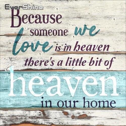 EverShine Diamond Painting Scenery Picture Of Rhinestones Diamond Mosaic Letter Diamond Embroidery Full Display Wall Decoration