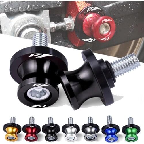 R1 Logo Motorcycle Swingarm Spools M6 Stand Screws CNC Aluminum Motorcycle Accessories For Yamaha YZF R1 R 1 2013-2021 2014 2015