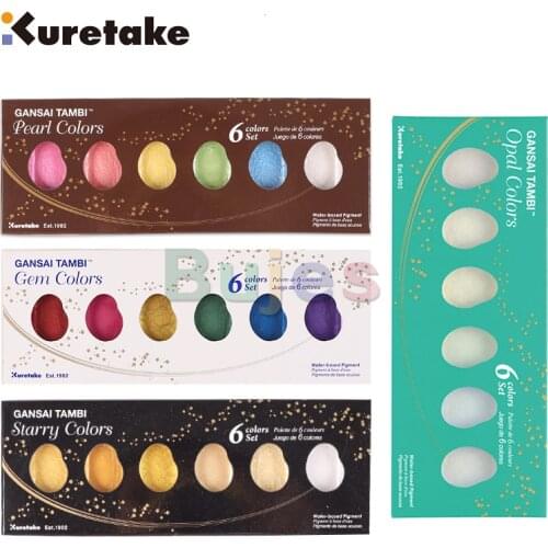 Kuretake Paints GANSAI TAMBI Starry Colors Solid Paints, Metallic Gold Watercolor Paints, Pearl Color, Star Color ,art supplies