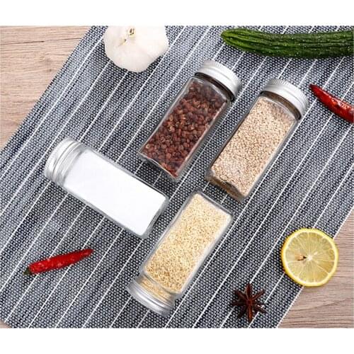 Spice jar set kitchen storage rack storage rack container glass spice bottle with lid camping condiment container