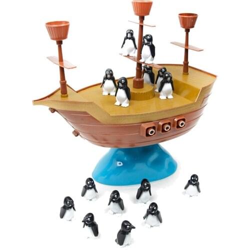 Funny Pirate Boat Penguin Balancing Board Game Desktop Interactive Kids Toy