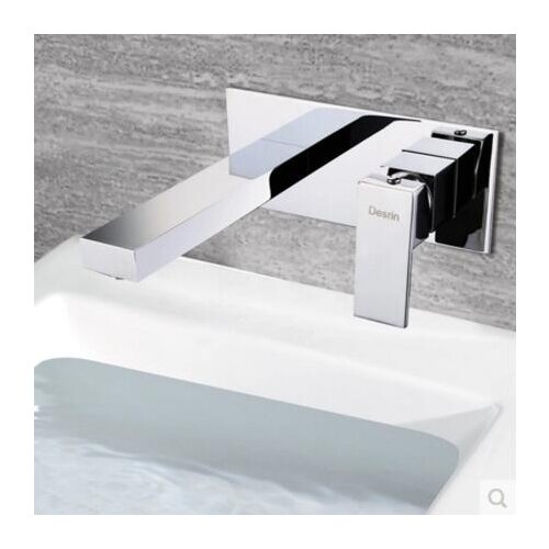 New arrival top high quality chrome brass single lever in-wall Hot and Cold bathroom sink faucet basin tap