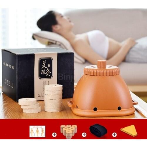 New Palace Moxibustion Cans Set Breast Navel Smokeless Moxibustion Box Body Massage Moxa Therapy Device Warm Women Health Care