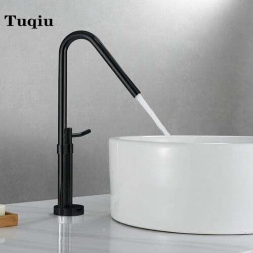 New Basin Faucet Bathroom single lever hot and cold cretive Brass water Mixer Tap chrome black Basin Water Sink Mixer crane