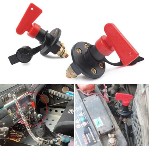 100-400A 12V/24V Car Battery Switch Circuit Breaker Main Switch 2-hole 4-hole Power Cut-off Switch Insulated Rotary Switch Key