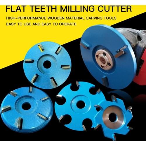90MM Flat Teeth Woodworking Turbo Tea Tray Milling Cutter Digging Wooden Material Carving Tool for 16MM Aperture Angle Grinder