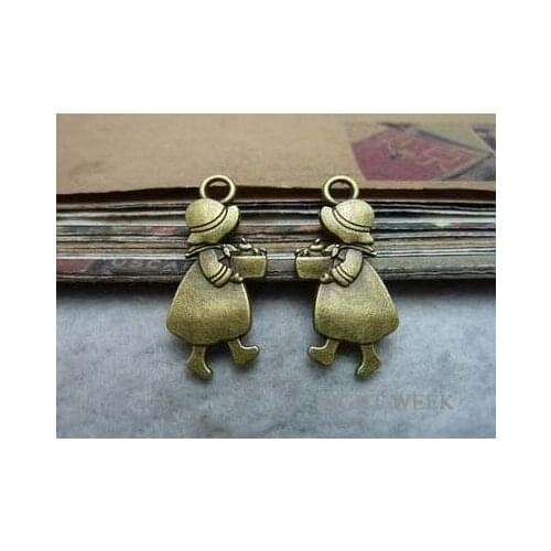 Zinc alloy pendant jewelry accessories diy handmade material charms little red riding hood girl 3 * 29 mm