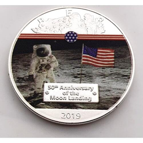 American Apollo Silver Plated Coin For The Earth to The Moon The First Step liberty coins Souvenirs