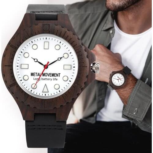 Luxury Wooden Watches Mens 2021 Wood Timepieces Luminous Quartz Wristwatch with Instructions Great Gift for Female Dropshipping