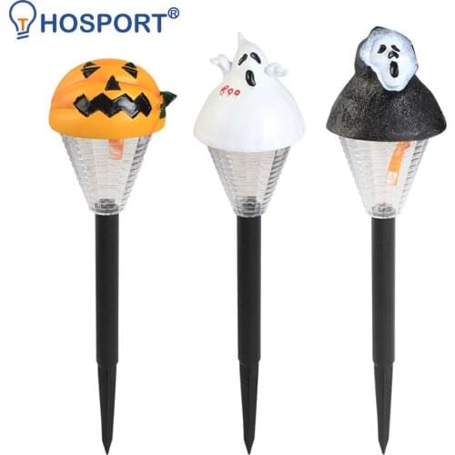 2pcs LED Solar Light Halloween Pumpkin Ghost Lawn Stake Lamp Outdoor Waterproof Garden Yard Festival Lighting Home Decoration