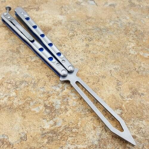 Theone Butterfly Trainer Knife BM51 TC4 Handle D2 Blade Bushing System training free swing knife hunting EDC extremetribes