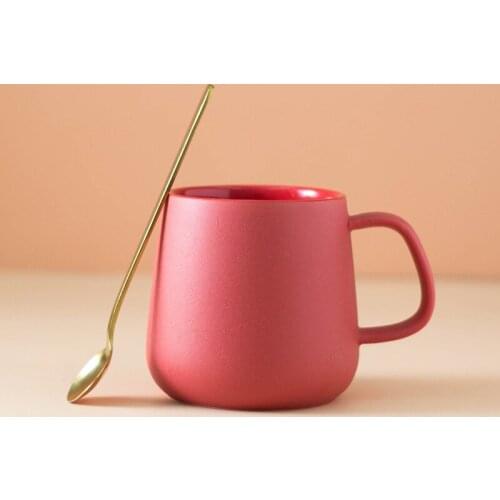 Creative Pink Ceramic Coffee Mug 350ml Water Cups Simple Design Noridc Style Coffee Cups Girlfriends Gift