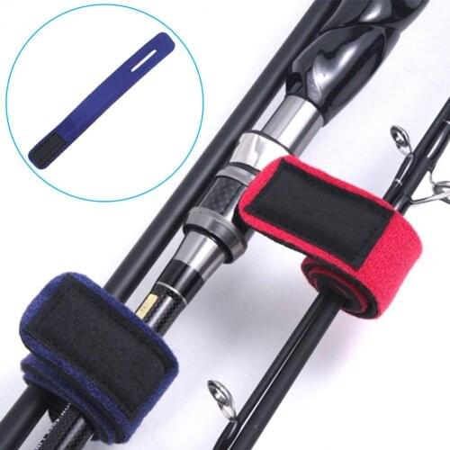 High Elastic Magic Fishing Rod Belt Muti-color Beam Nylon Fabric Cable Tie Binding Fastener Belt Fish Lure Straps Fixing Belt
