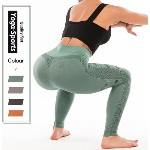 Seamless Stitching lines Yoga Pants Elastic Sports Fitness Legging Women High Waist Gym Scrunch Butt Running Training Leggings