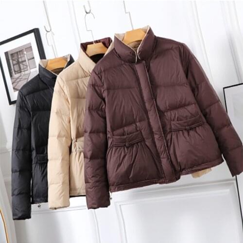 SEDUTMO Winter Vintage Duck Down Coat Women Short Oversize Jacket Autumn Casual Pocket Warm Parkas ED1407