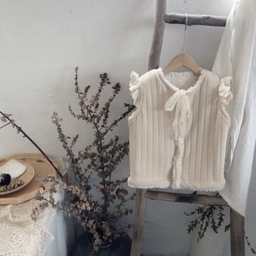 2021 Girls' Winter Clothes New Double-Sided Wear Plus Velvet Korean Childrens Waistcoat Vest Baby Kids Clothes