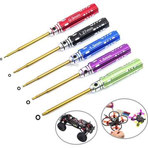 5PCS 0.9mm 1.27mm 1.3mm 1.5mm 2.0mm Hex Screw Driver RC Screwdriver Tools Kit for Repairing Assembling RC Model Helicopter Car