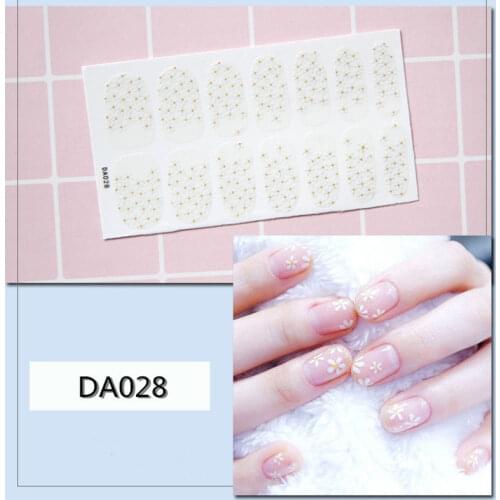 14tips/sheet Beauty Nail Art Stickers Stripes Full Cover Nail Wraps Decoration Manicure DIY Nail Adhesive Decals DA001-DA028
