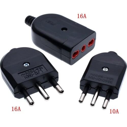 3PIN Italy Type L Rewireable Power Plug 250V 10A /16A