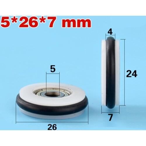 5*26*7 UR type idler pulley blackboard whiteboard fishing tackle 3D printers pulley plastic bags bearing pulley rubber ring