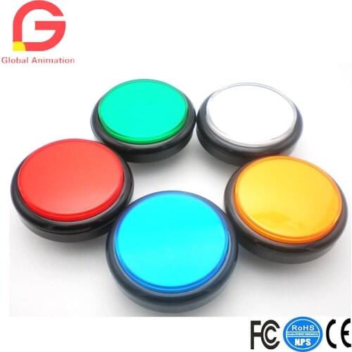 5 Colors 100mm Big Dome Convex Type LED Lit Illuminated Push Buttons For Arcade Machine Video Games Parts