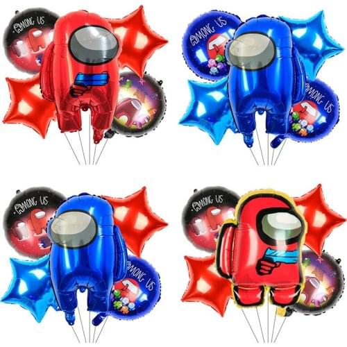 5pcs cartoon game balloon double sided werewolf killing game aluminum film balloon space undercover toy birthday balloon