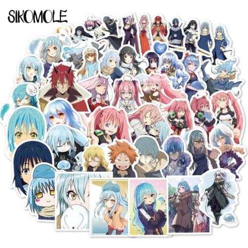 50pcs/set That Time I Got Reincarnated As A Slime Sticker Colorful For Luggage Laptop Decal Skateboard Guitar Fridge Sticker F5