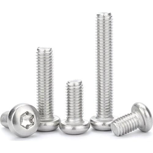 51pcs M2.5 304 Stainless steel Torx pan head screws T&TX round headed anti-theft bolts machine bolt GB2672 3mm-30mm length