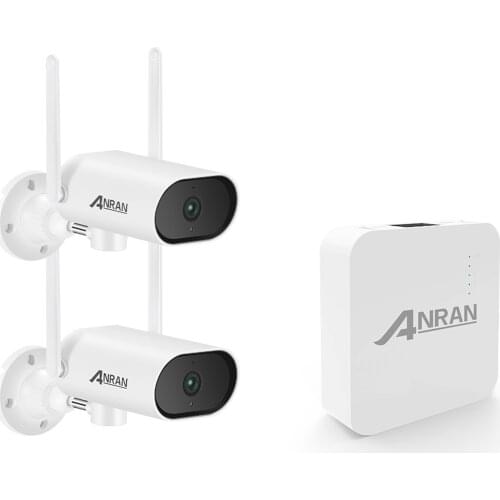 5MP Wireless Security Camera System with Audio, 4 Channel NVR+2pcs 5.0MP Wireless WiFi Security Cameras with Night Vision