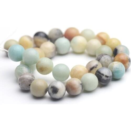 DIY Handmade Jewelry Accessories Material Color Natural Stone Frosted Bead Necklace Spacer BeadsBracelet Semi-Finished Products