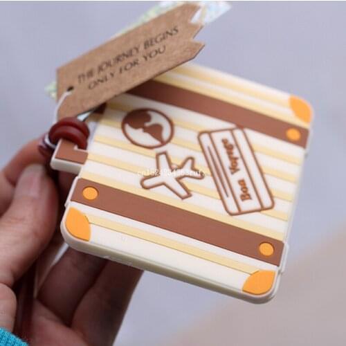 600 pcs Destination Tag Label "Let the Journey Begin" Vintage Suitcase Luggage Tag Wedding Favors&Bridal Shower Gifts