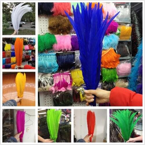 More Colors Wholesale 20/50/100pcs Silver Pheasant Feathers 65-70cm/26-28inch DIY Jewelry Stage Performances Decoration