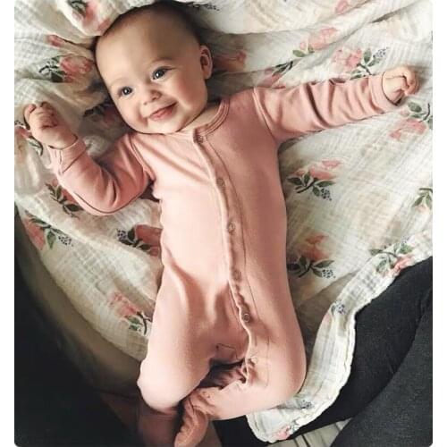 Infant Baby Romper Newborns Clothes Autumn Full Sleeves Clothing Solid Color Baby Overalls Baby Boy & Girls Footies Romper