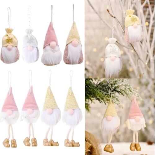 4pcs Christmas Swedish Long Leg Gnome Santa Plush Doll Ornaments Hanging Toys Xmas Tree Holiday Home Party Bedroom Decor Toys