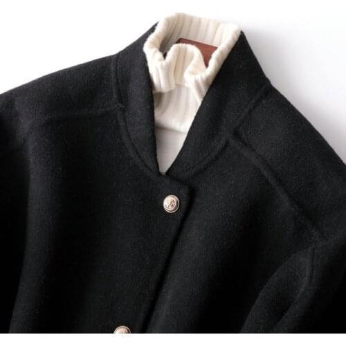 Elegant Winter Wool Coat Women Autumn Clothes Ladies Vintage Cashmere Long Woolen Coat Female Jacket Fit 0713