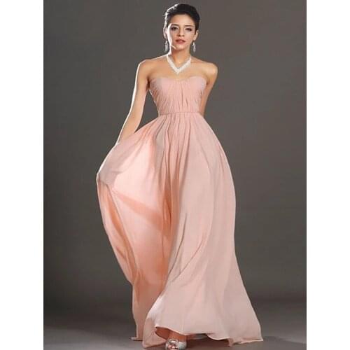 Elegant Evening Dresses A-line Sweetheart Chiffon Backless Long Dubai Saudi Arabic Evening Gown Prom Dresses