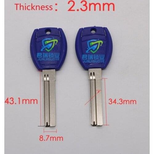 JF118 Flat Sigle side Slot Dimple key embryo House Key Blade Replacement Length 43.1mm (10pcs) Free Shipping